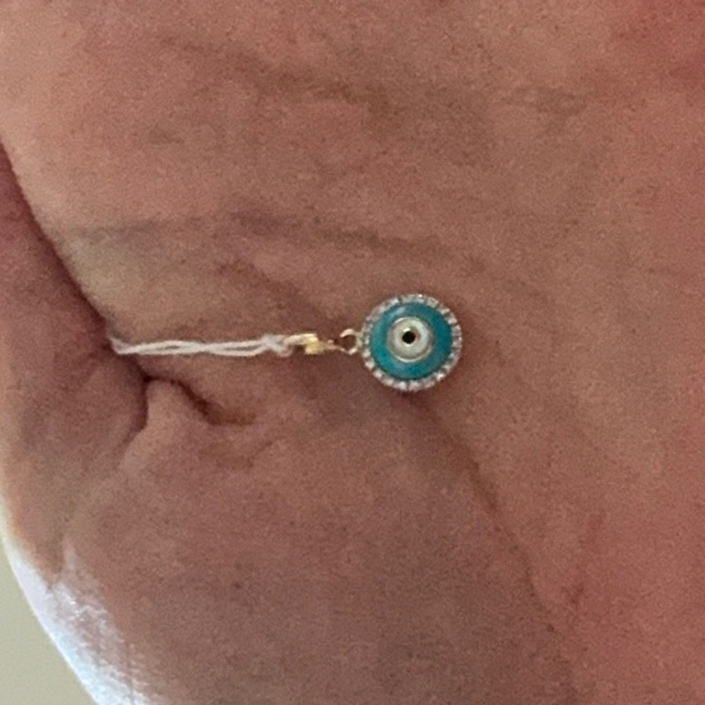 Turquoise and Gold Evil Eye Pendant